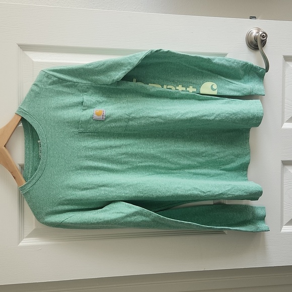 Carhartt heather green longsleevee tshirt size 18-20 boys - Picture 1 of 4